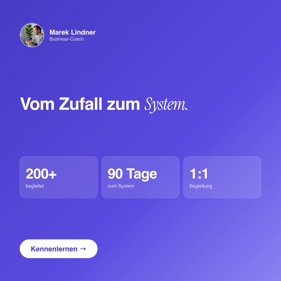 Werbeanzeige — 200+ begleitet, 90 Tage zum System